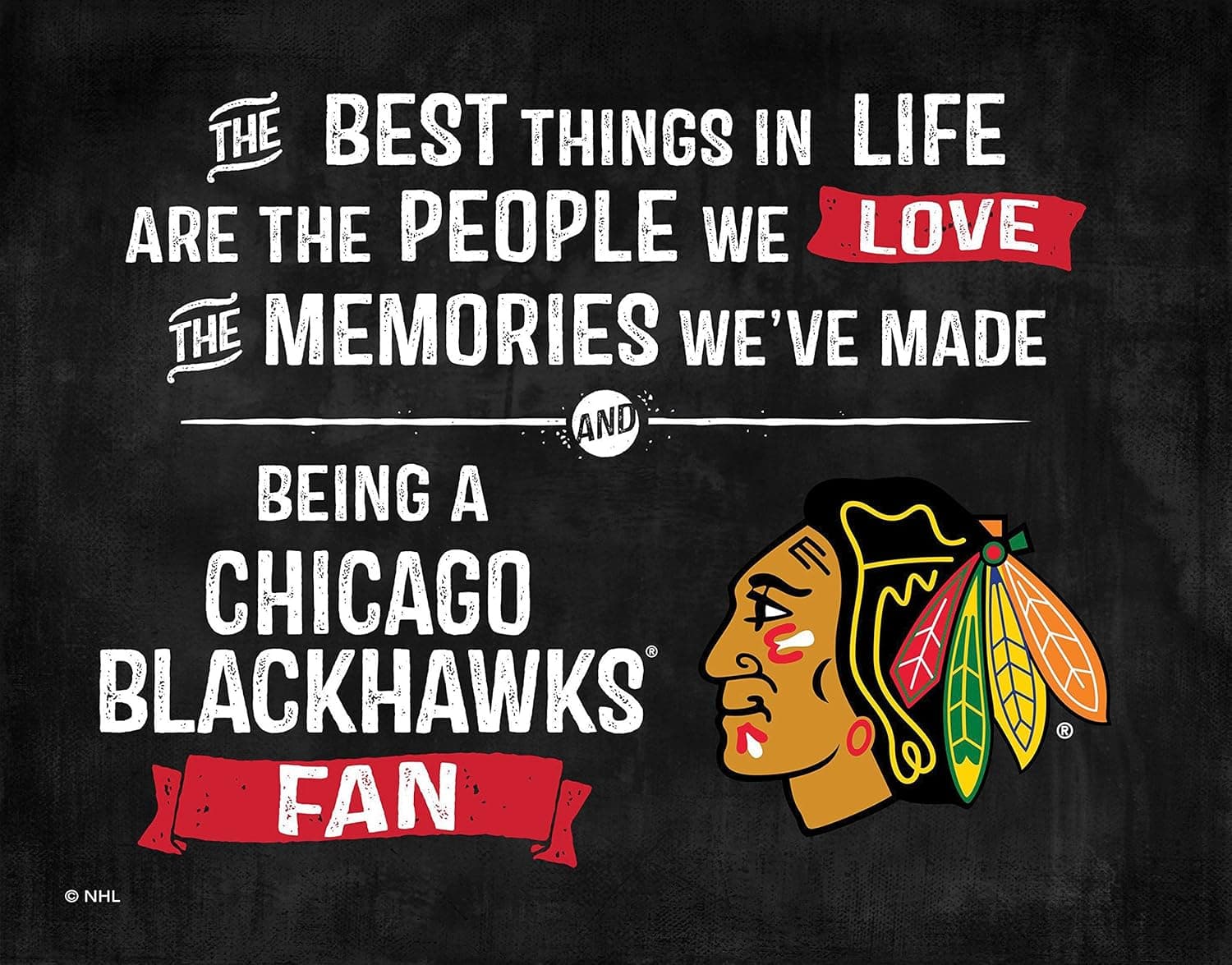 KH Sports Fan 9.75"X7.75" Chicago Blackhawks Best Things NHL Light Box Insert