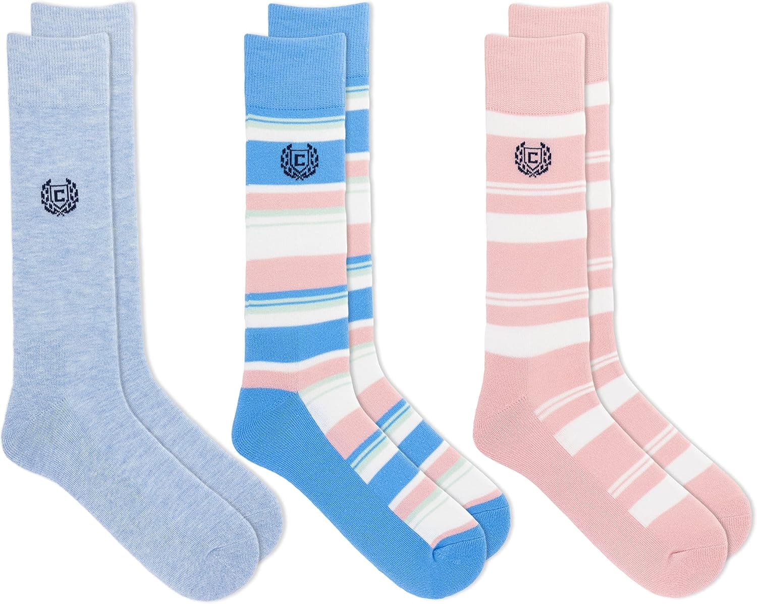 Chaps Mens Casual Fashion Cushioned Crew - 3 Pair Pack Denim Sailboat Socks, Sailboat (Denim), 6-12 US