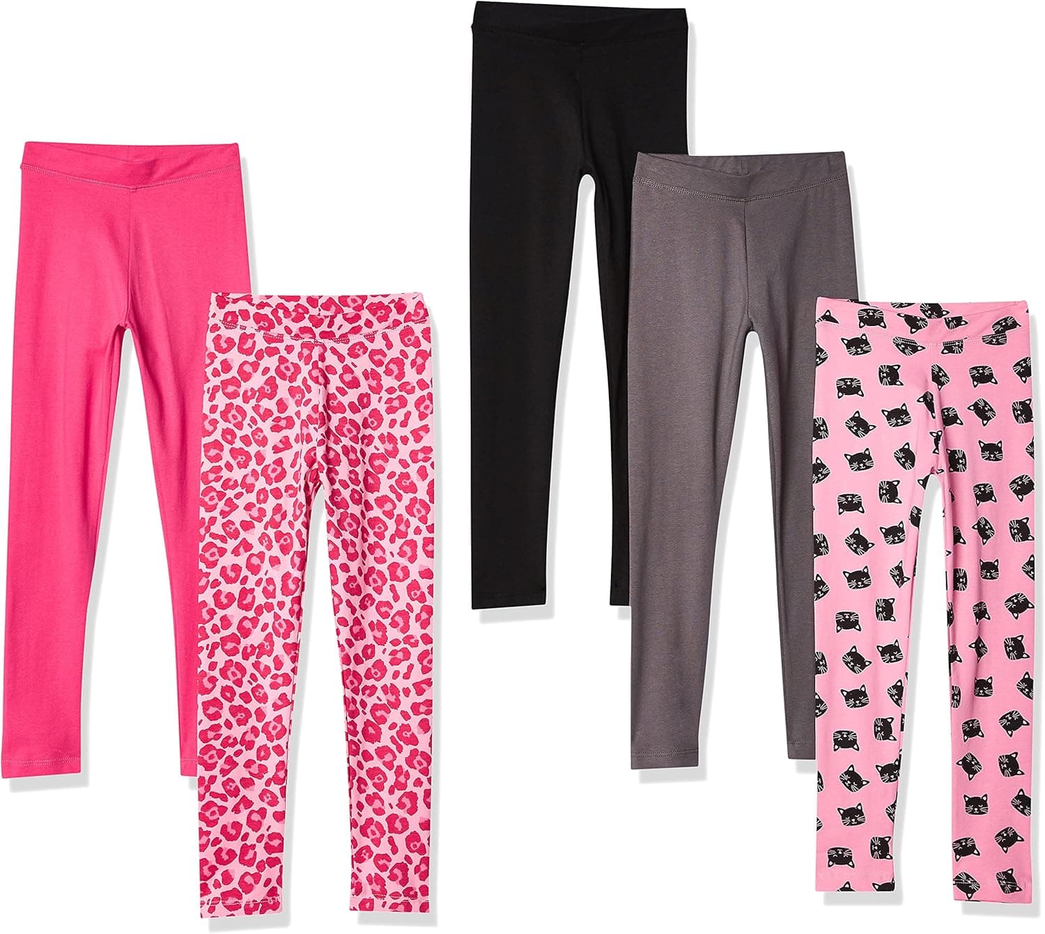 Amazon Essentials Girls and Toddlers' Leggings (Previously Spotted Zebra), Multipacks