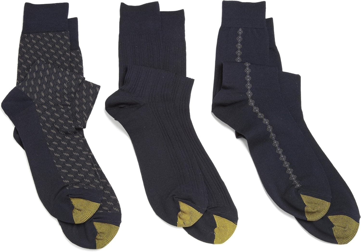 Gold Toe Men's 2056H Fashion Dress Sock, Navy, 10-13
