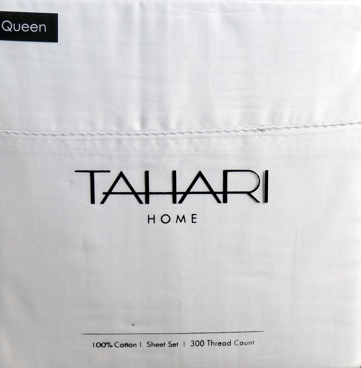 Tahari QUEEN 4pc Sheet Set 300 TC Threadcount Cotton, White
