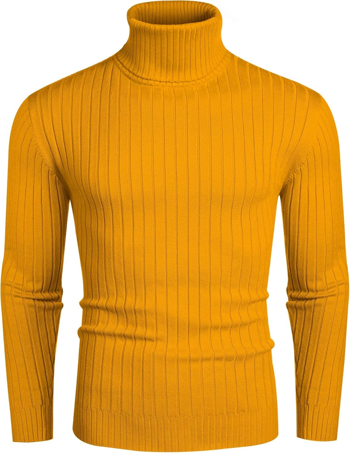 COOFANDY Men's Slim Fit Turtleneck Sweater Casual Pullover Sweater Lightweight Ribbed Sweater