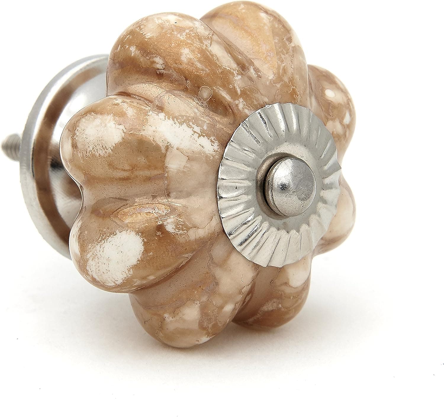 Marble Brown Decorative Ceramic Knob, Dresser knob, Drawer Pull - Pack of 12