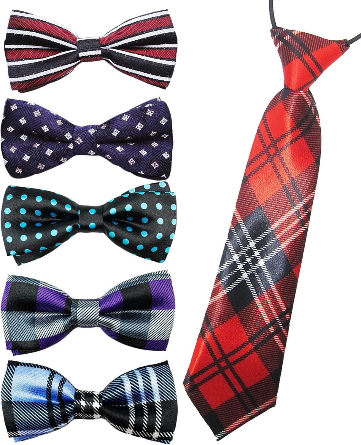 Zakka Republic 5pc Adjustable Pre-tied Boys Bow and Neck Tie Set (BBT-01)