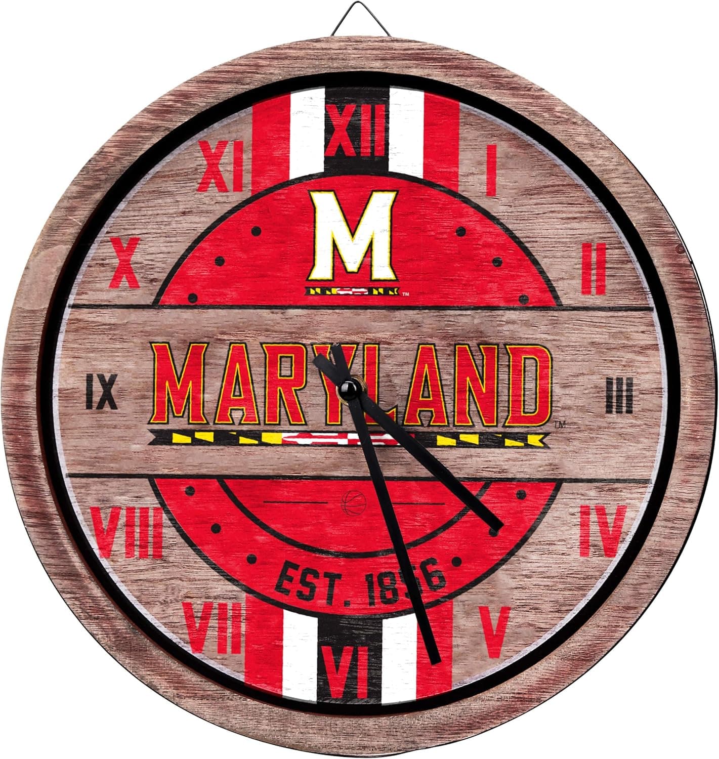 FOCO NCAA Wooden Barrel Wall Clock