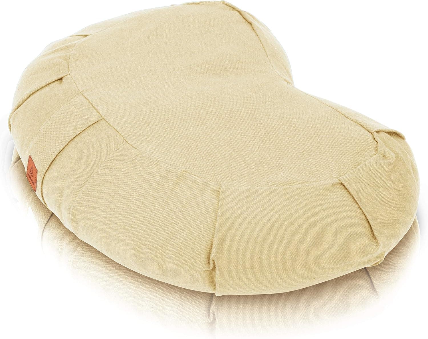 Seat Of Your Soul Crescent Meditation Cushion –10 Colors Half-Moon Yoga Pillow; Organic Cotton Zafu Cover & Zipper Liner to Adjust USA Buckwheat Hulls; Floor Pouf for Sitting Kids, Men or Women