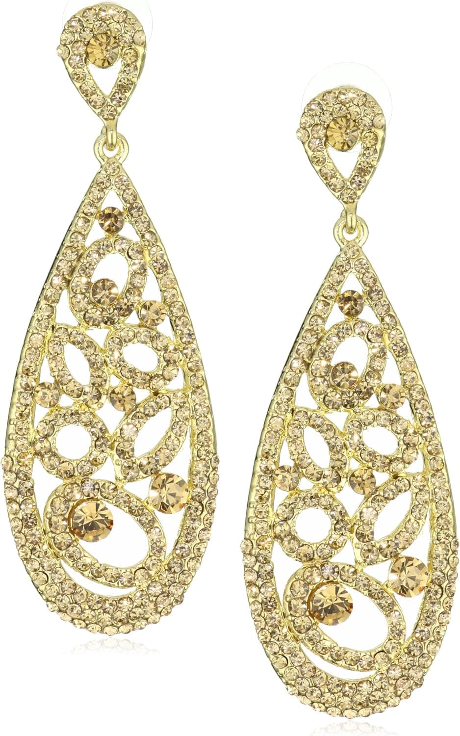Leslie Danzis Gold-Tone and Topaz Cubic Zirconia Earrings 3"