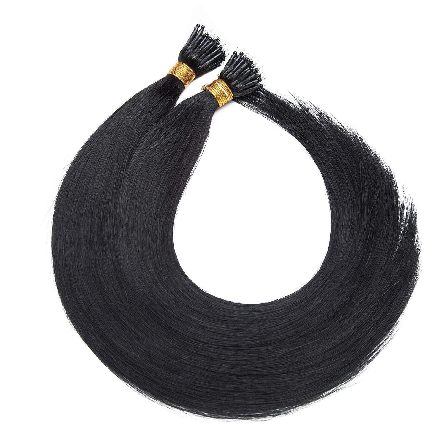 Nano Tip Remy Hair Extensions 16inch 50 Strands #01 Natural Black