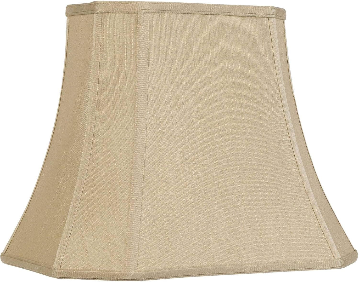 Taupe Medium Rectangle Cut Corner Lamp Shade 10" Wide x 7" Deep at Top and 16" Wide x 12" Deep at Bottom and 13" Slant x 12.5" H (Spider) Replacement with Harp and Finial - Imperial Shade