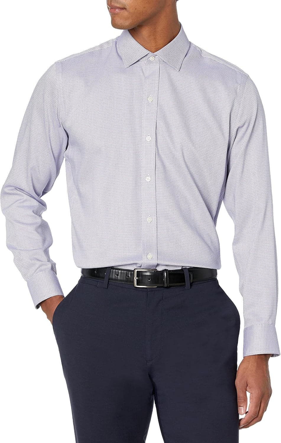 Buttoned Down Men's Slim Fit Spread Collar Pattern Dress Shirt