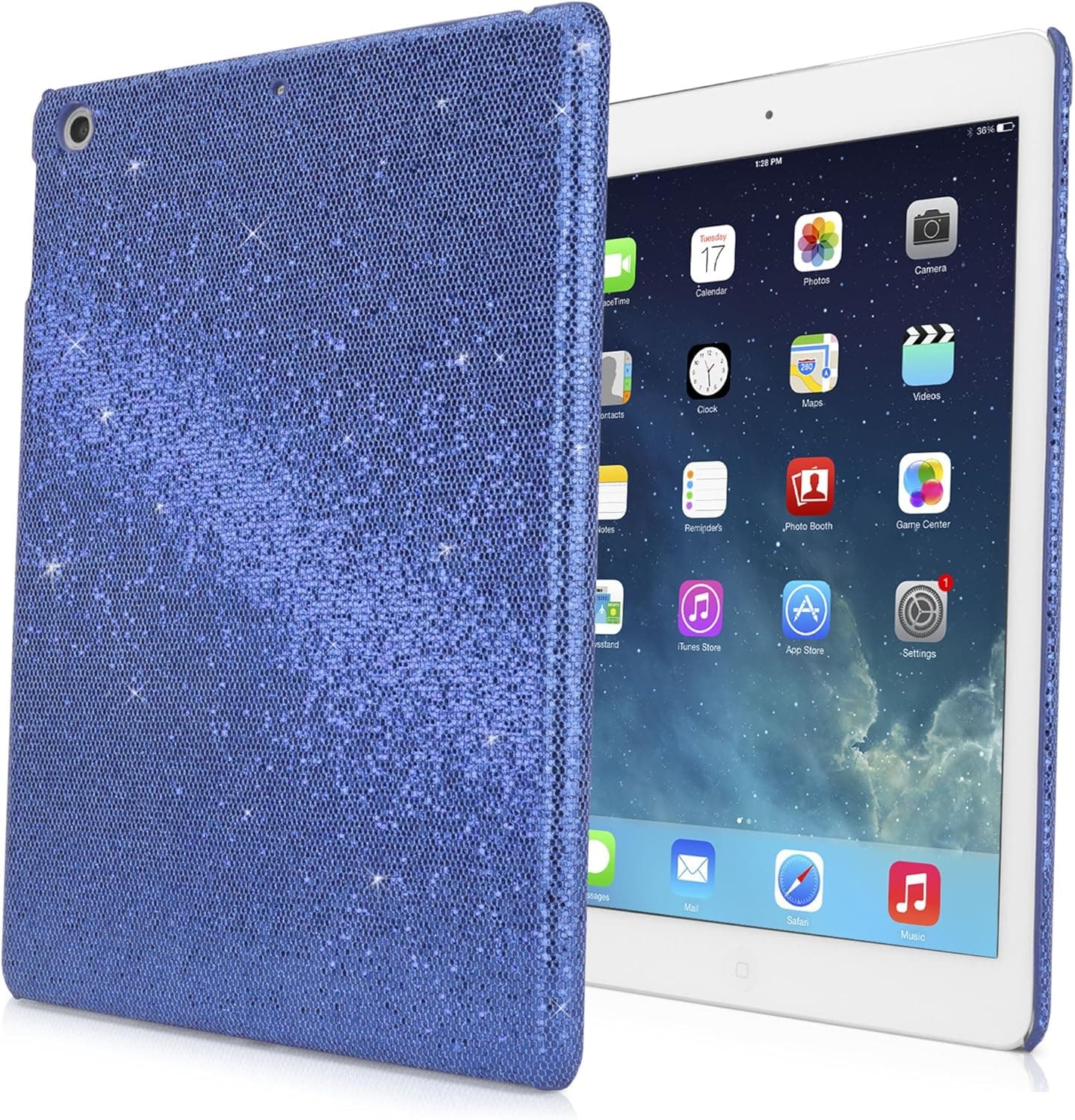Case for iPad Mini 1st Gen (Case by BoxWave) - Glamour & Glitz Case, Slim, Snap-On Glitter Cover for iPad Mini 1st Gen, Apple iPad Mini 1st Gen - Sapphire Blue