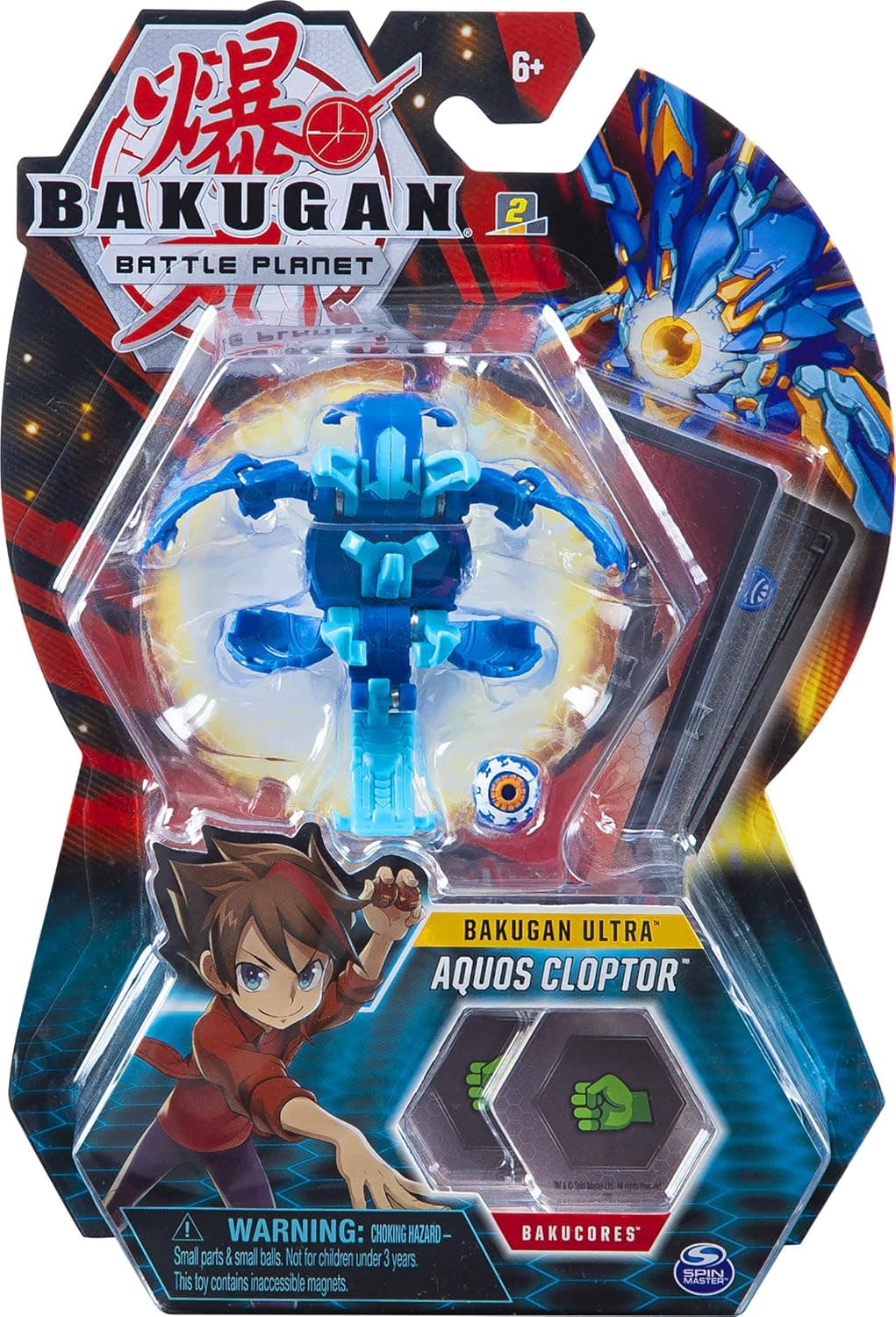 Bakugan Ultra, Aquos Cloptor, 3-inch Collectible Action Figure and Trading Card, for Ages 6 and Up