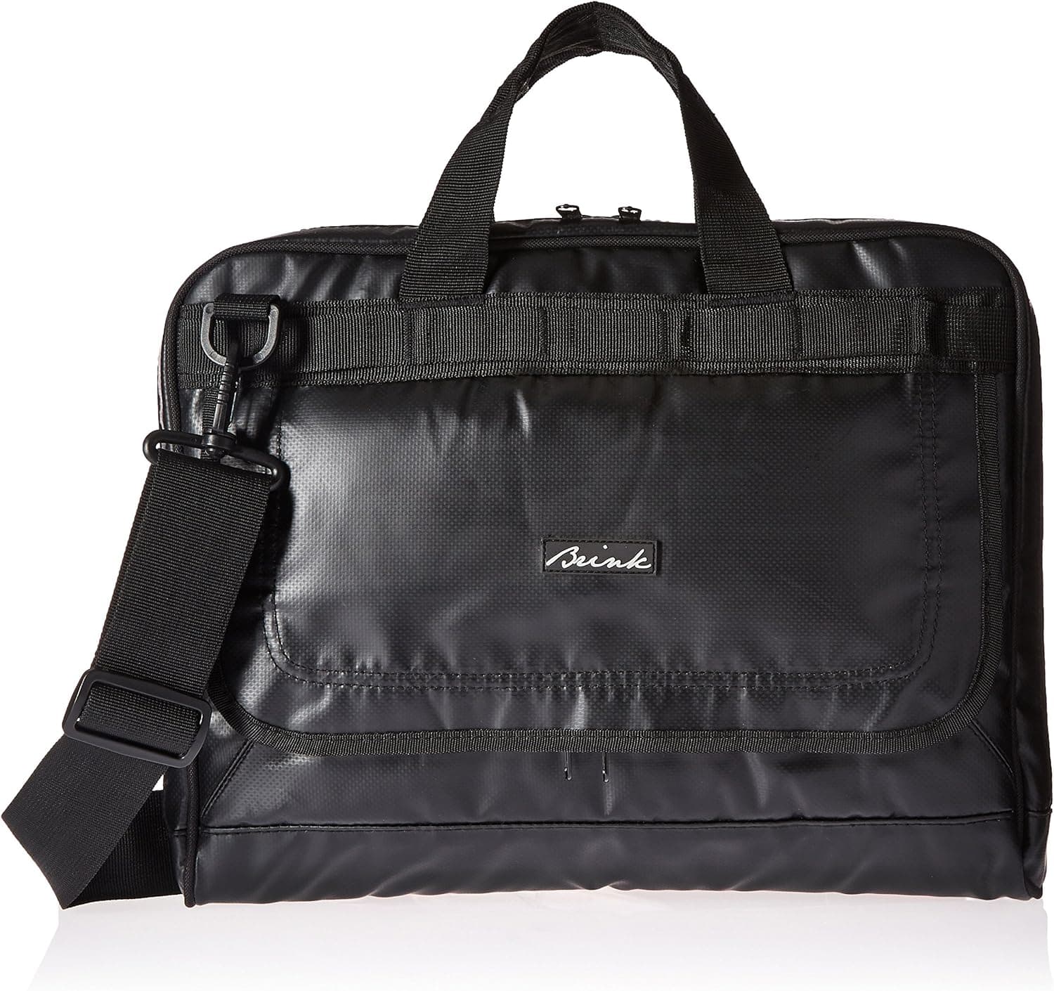 Present Time Brink Tarpaulin Matte Black Laptop Bag with Flap