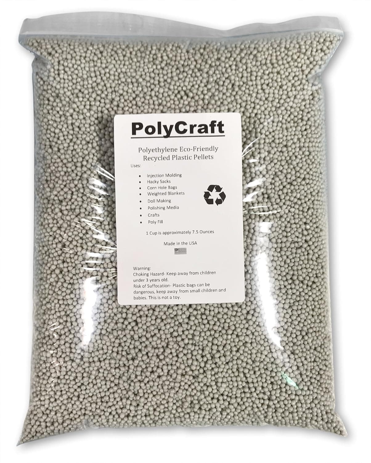 Plastic Pellets, 10 Lbs in a Heavy Duty Reclosable Bag, Weighted Blanket, Hacky Sacks, Corn Hole Filler, Polishing Media. Made in The U.S.A