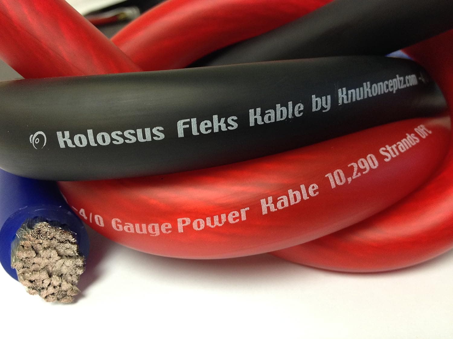 KnuKonceptz Kolossus Flex Kable 4/0 (0000) Gauge Red Power Wire Oxygen Free Copper OFC