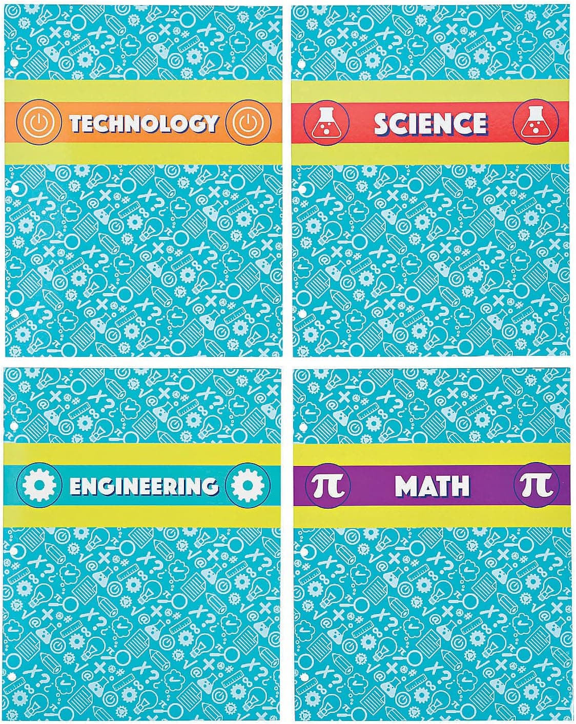 Stem 3 Prong Pocket Folder - 12 Pieces - Educational and Learning Activities for Kids
