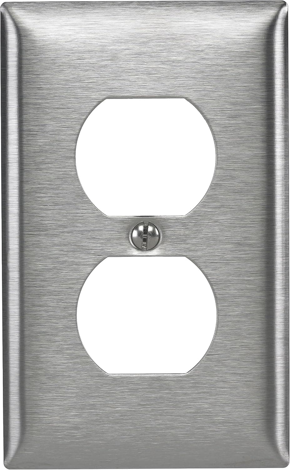Bryant Electric SS8L 1-Gang 1-Duplex, Standard Size 430 Stainless Steel Wallplate, With Removable White Protective Film