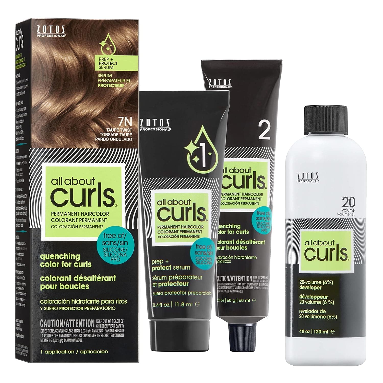 All About Curls Permanent Hair Color Dye | 100% Gray Coverage | Vibrant Color & Shine | All Curly Hair Types