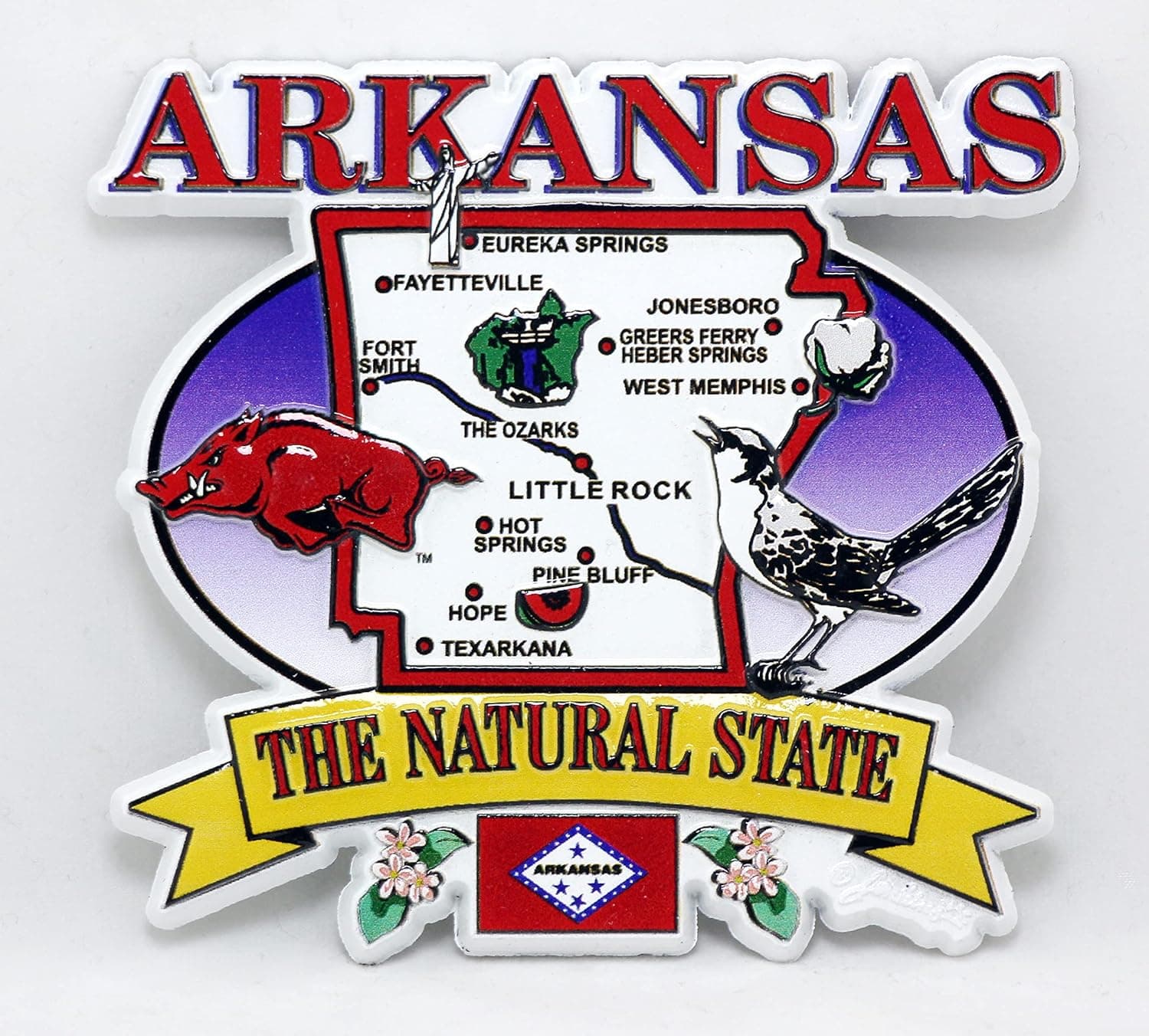Arkansas State Elements Map Fridge Collectible Souvenir Magnet JKS