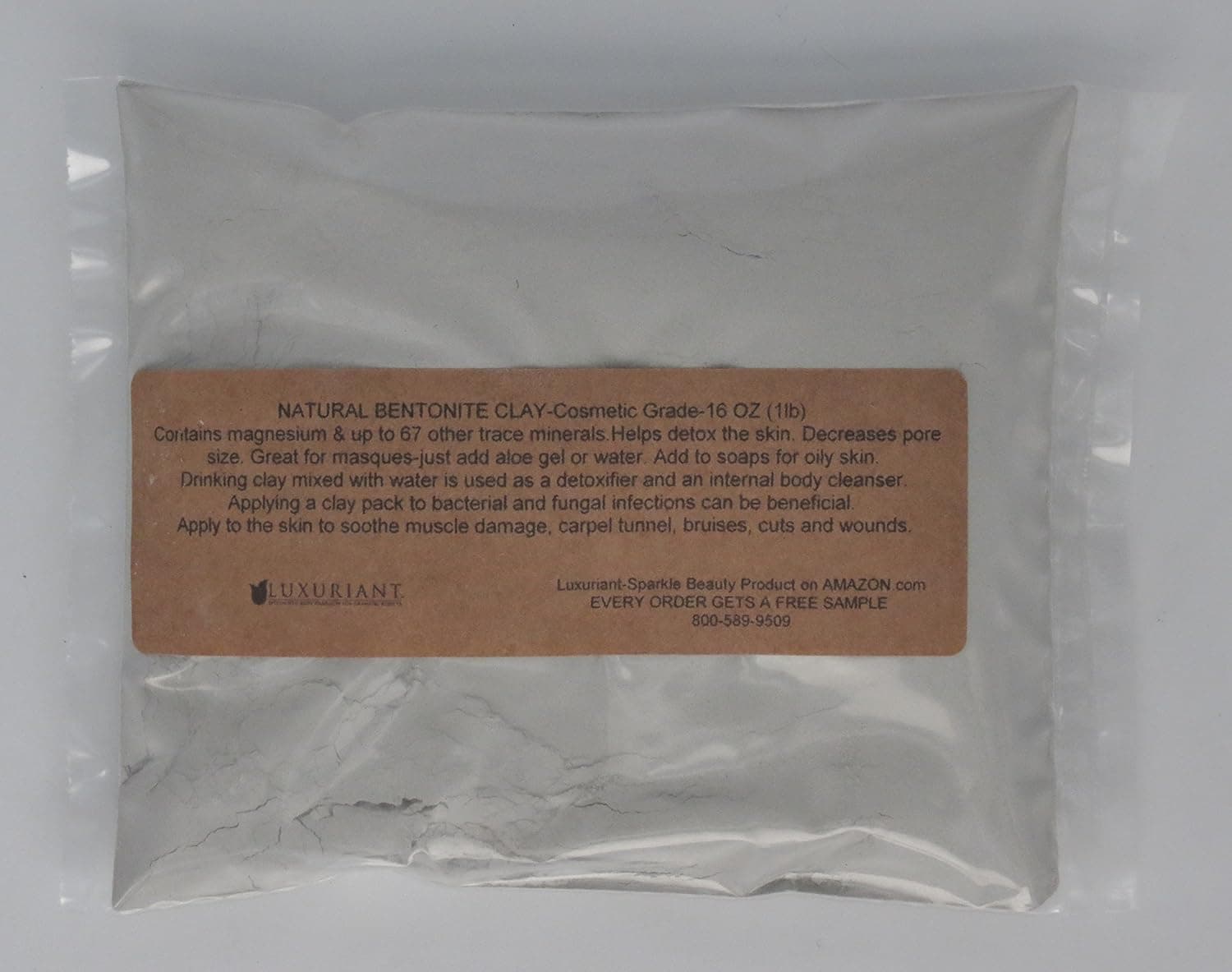 100% Natural Bentonite Clay-Montmorillinite Cosmetic Grade-1 lb/16oz