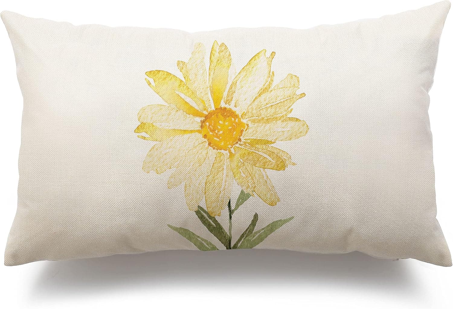 DFXSZ Hello Spring Summer Daisy Throw Pillow Covers 12 x 20 Inch,Watercolor Daisy Throw Pillow Cover,Summer Decorations Cushion Case for Sofa Couch