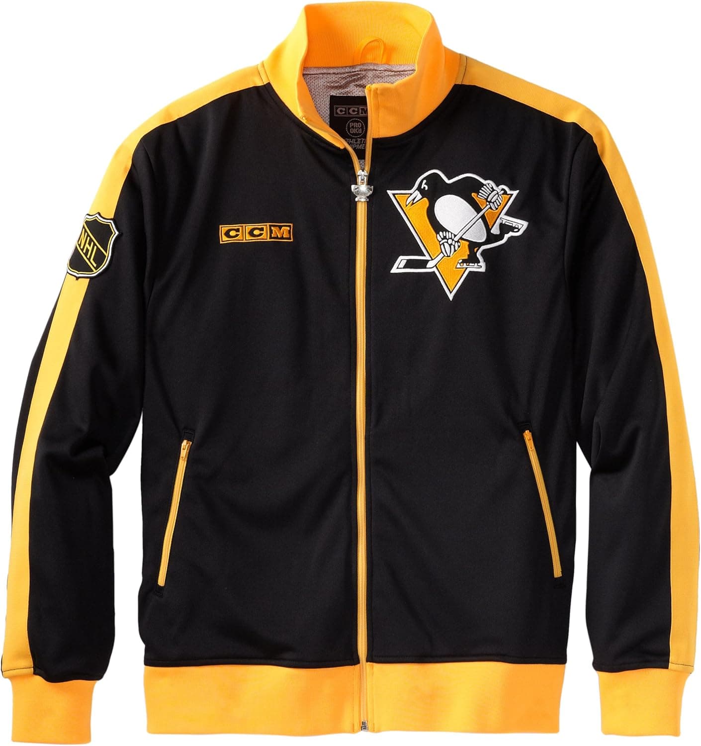 NHL Pittsburgh Penguins Lord Stanley Track Jacket, Black/ Yellow