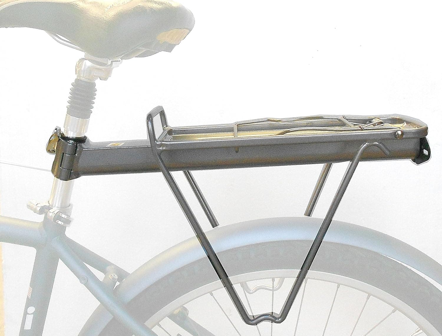 Rear Rack, silver quick release pannier , seat post rear rack, Alloy for seatpost QR fixation. Pannier side rails, Capacity of 22 LB, weigh 1 1/4lb, QR silver pannier