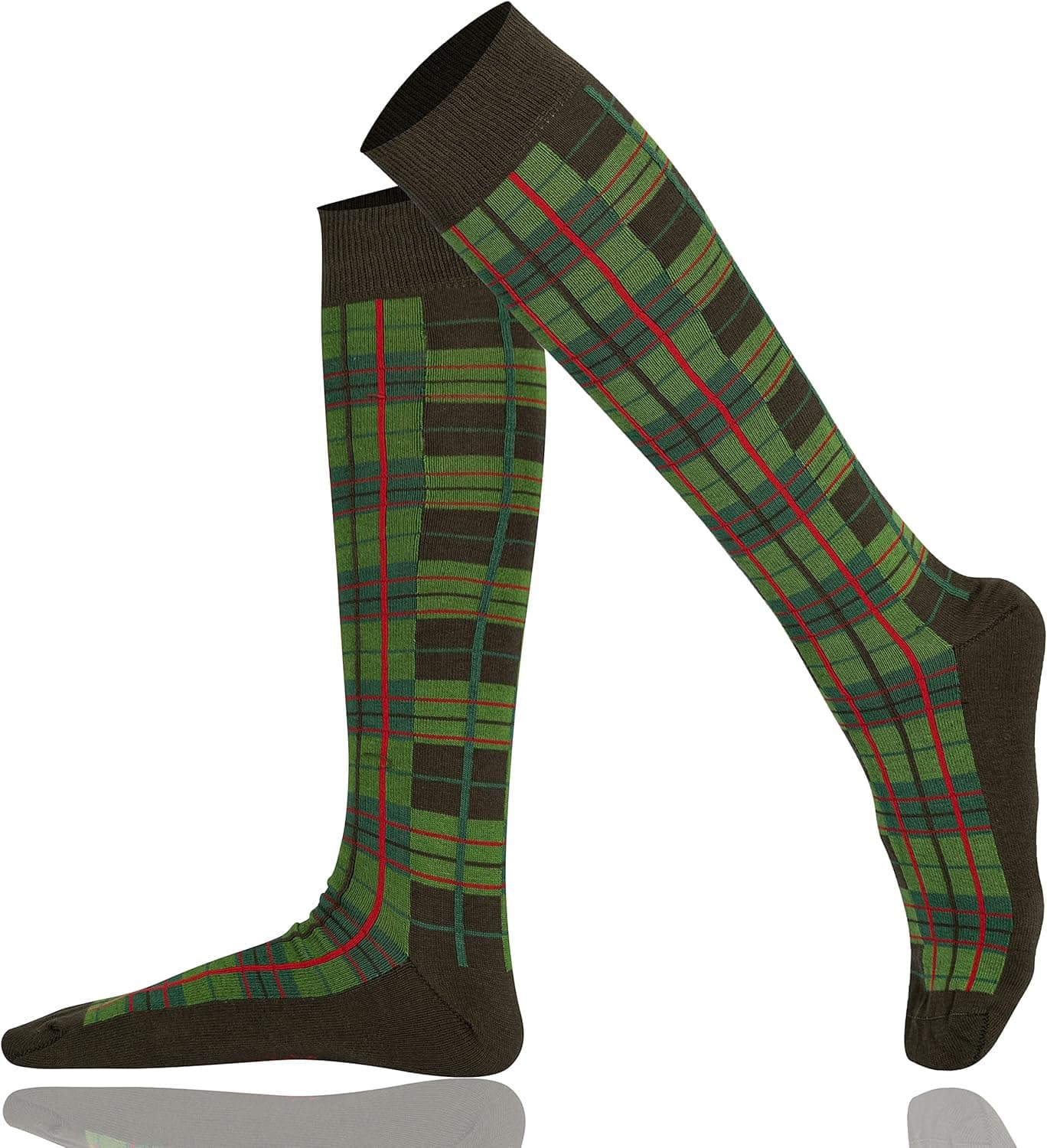 MySocks Knee High Long Socks Plaid Design