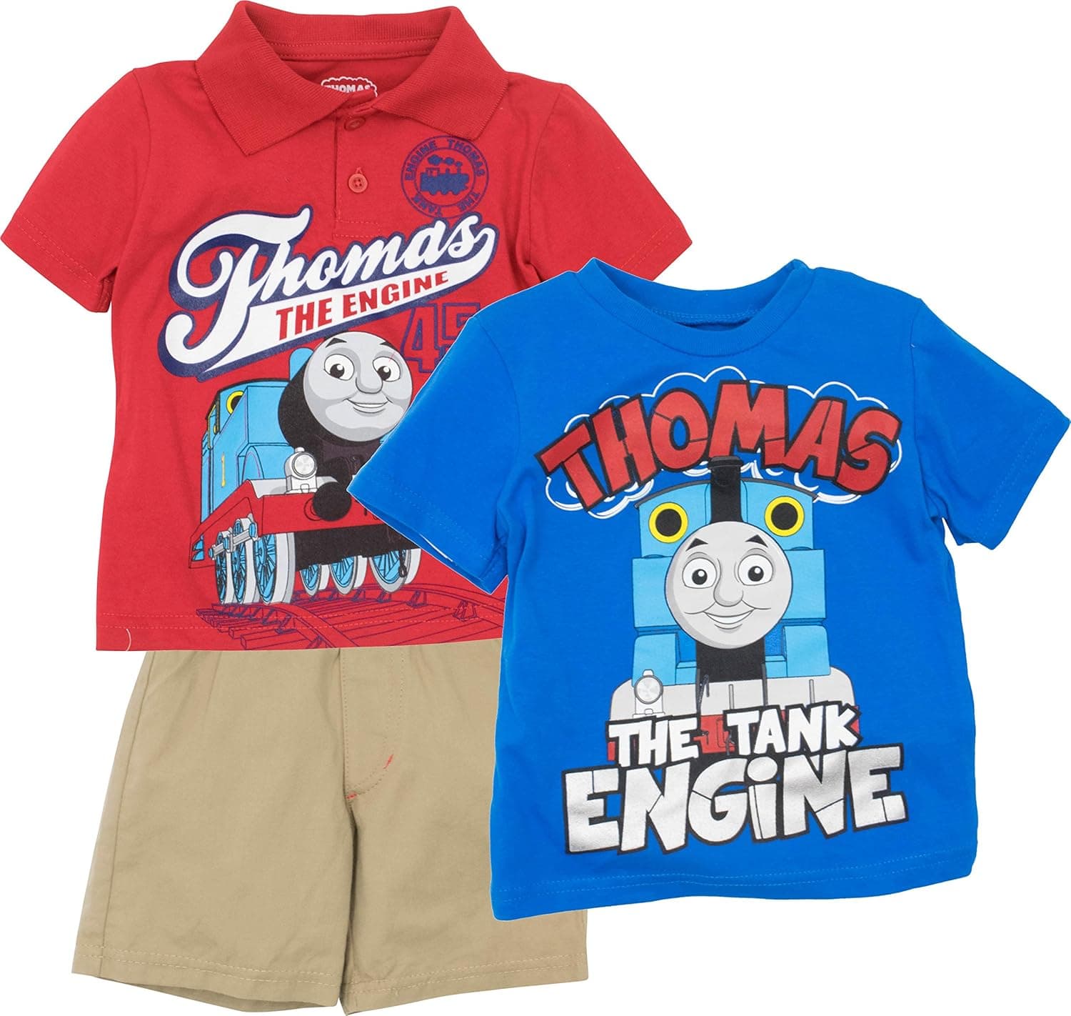 Thomas & Friends 3 Piece Polo T-Shirt & Shorts Set