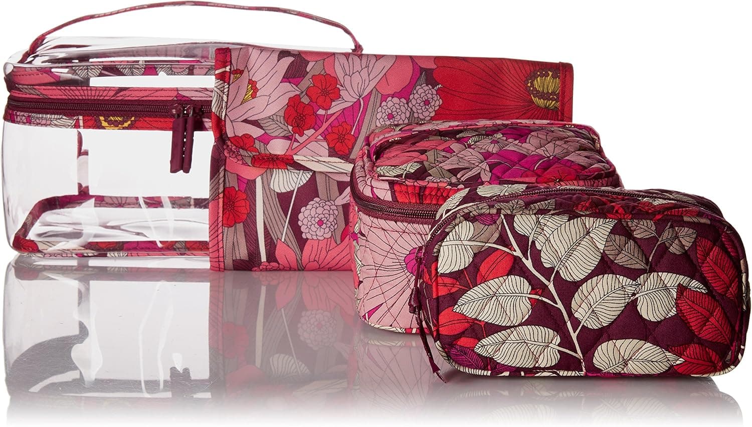 Vera Bradley Women's Organizer Set Travel Cosmetic Makeup Bag, Bohemian Blooms, One Size
