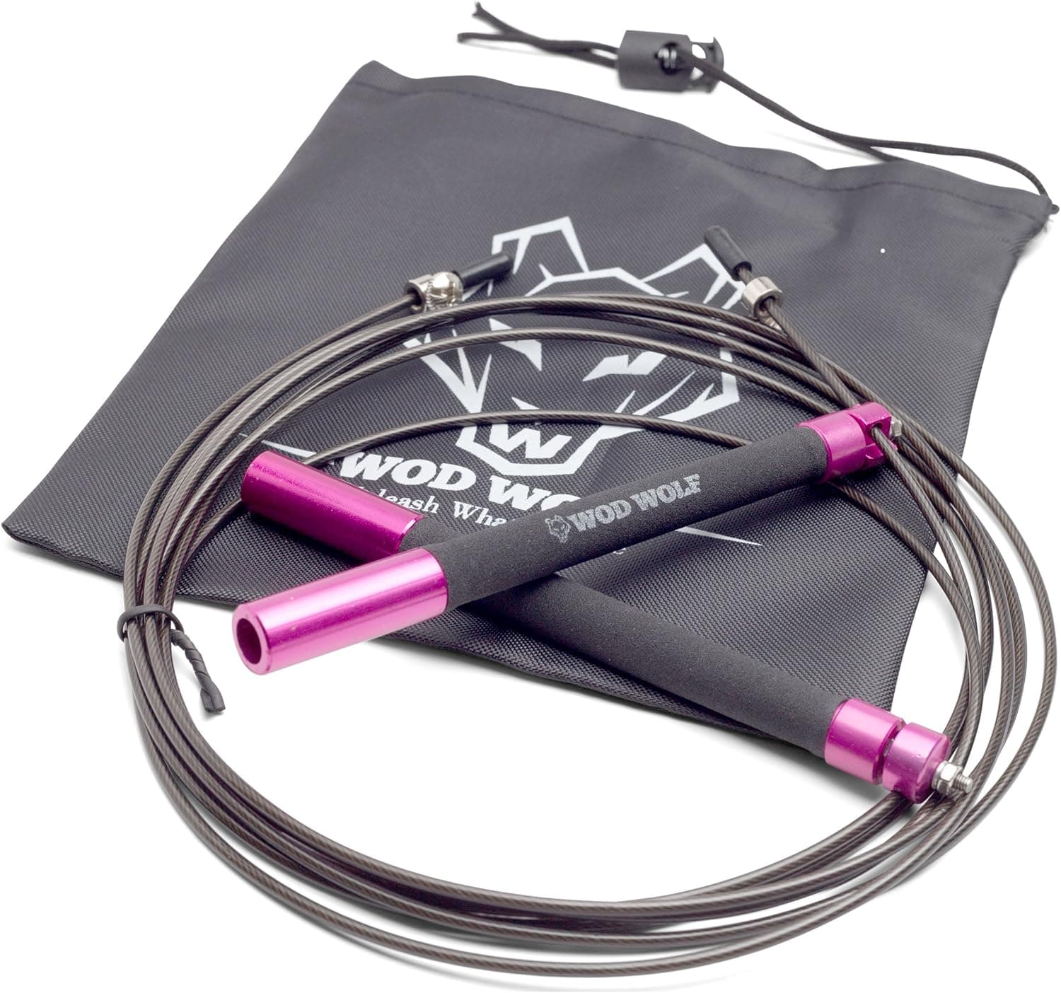 WODWolf RX Jump Rope for Crossfit, Upgraded Aluminum Handles & Ball Bearing for Effortless Double Unders
