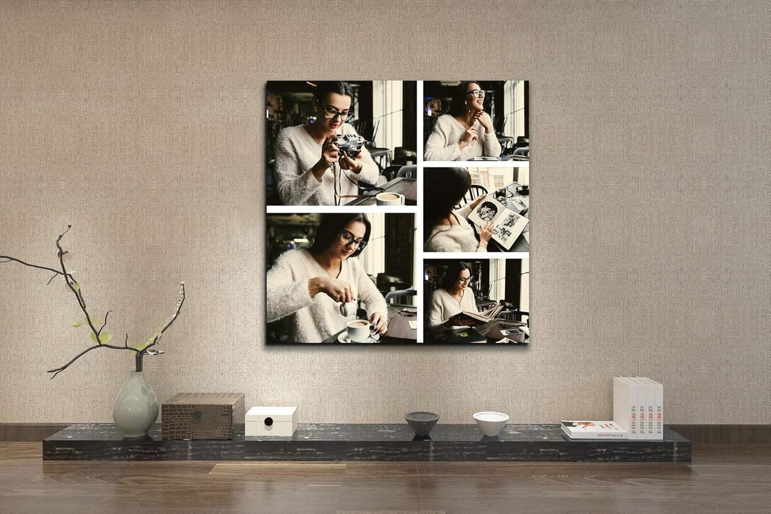 wallart777 Personalized Multi Photo Canvas Wall Art Photo Print with Your Photos Personalized - Canvas Wall Art for Living Room, Bedroom Canvas Prints for Home Decoration (Style-44, 24" x 24")
