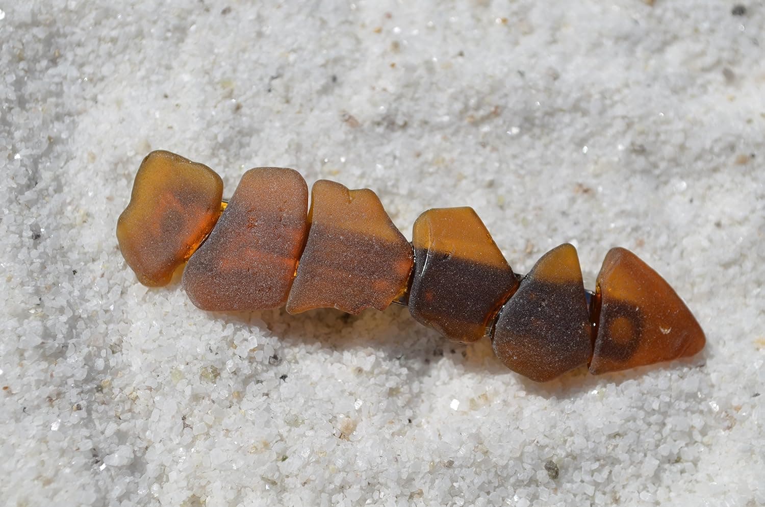 Brown Sea Glass French Hair Barette