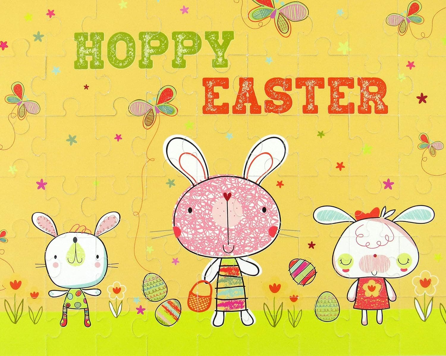 Clearstory Easter Jigsaw Puzzles for Kids Ages 4-8 with Cute Bunnies and Colorful Easter Egg Designs, 54-Piece Puzzle Board for Many Hours of Creative Fun with Your Kids (Size 10 x 8 Inches)