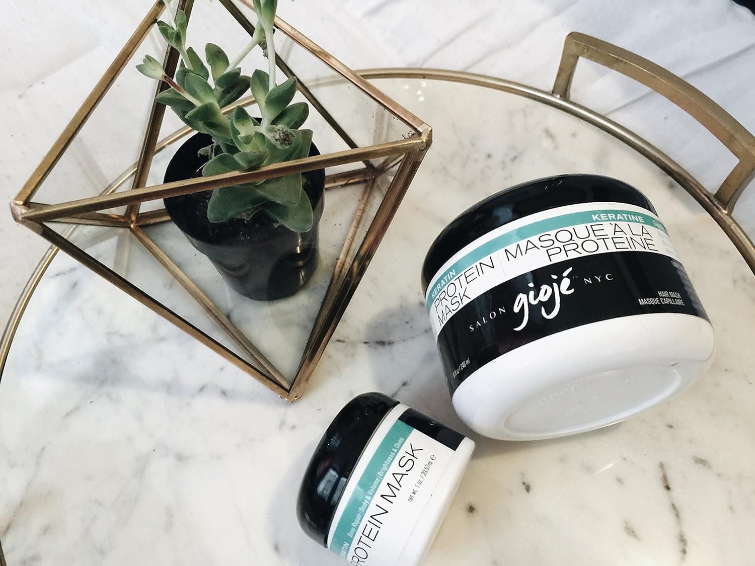 Salon Giojé Keratin Protein Mask. Deep-Repair-Hair-Conditioning-Mask with Pure Natural Keratin. Restore Dry-and-Damaged-Hair with 100% Pure Natural Keratin! Formaldehyde and Sulfates Free. 1 oz