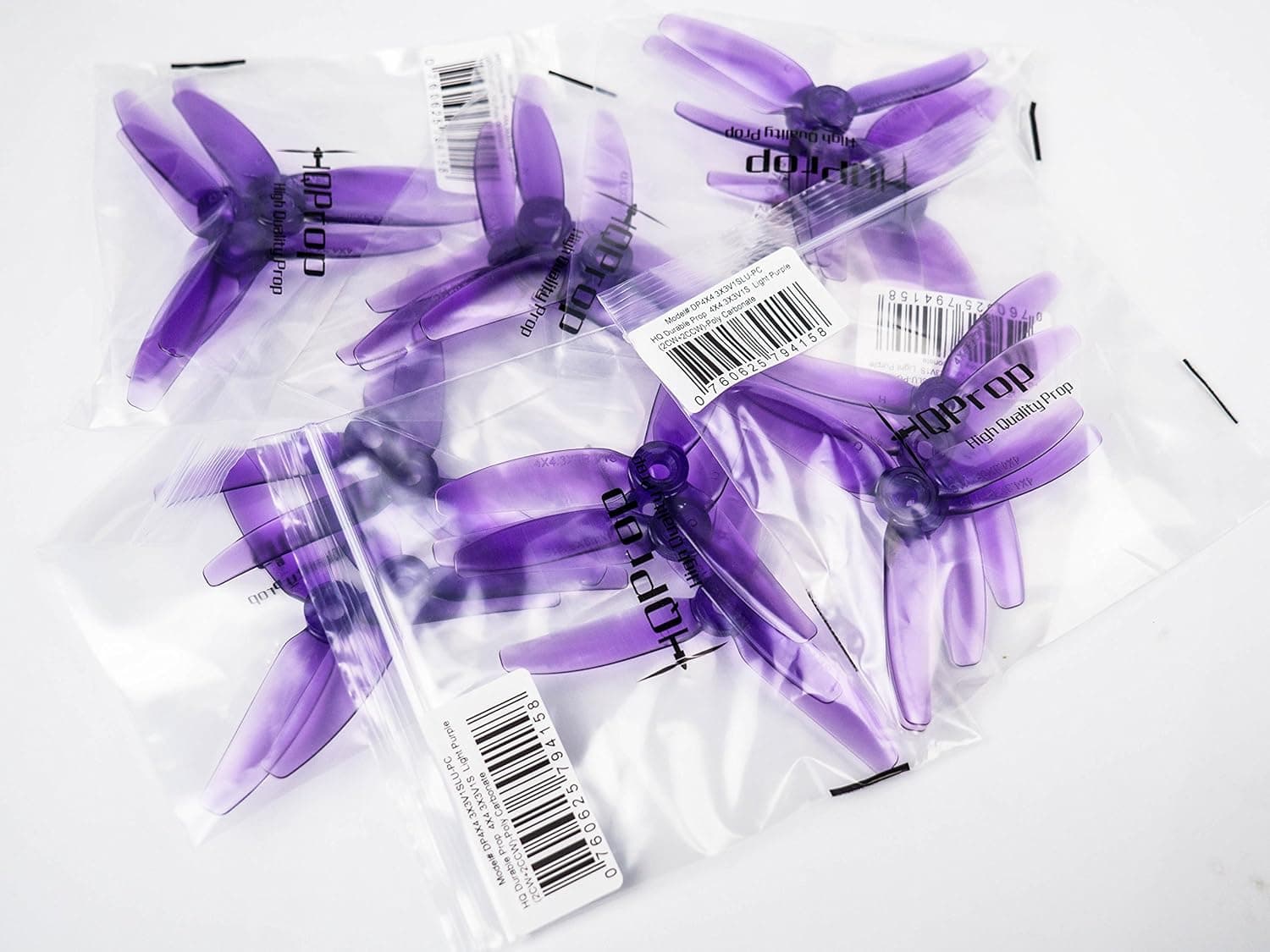 12 Pair HQ Prop DP 4x4.3x3 V1S Tri-Blade 3 Blade Propellers Props for FPV Racing Purple