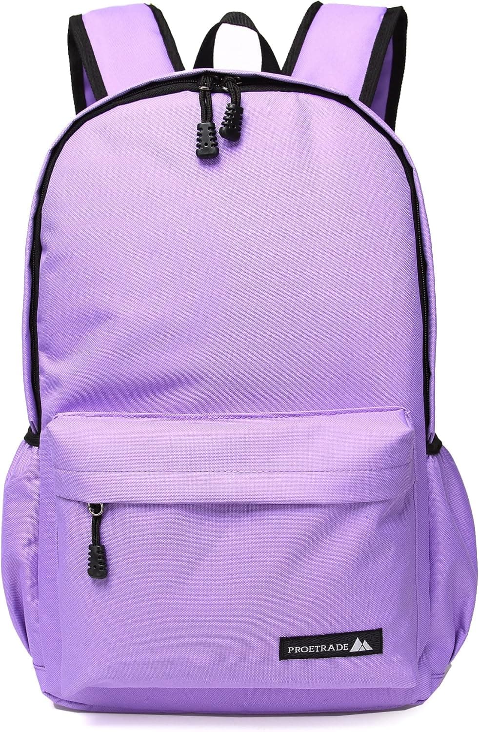 School Backpack BookBag For College Travel Hiking Fit Laptop Up to 15.6 Inch Water Resistant (Light Purple)