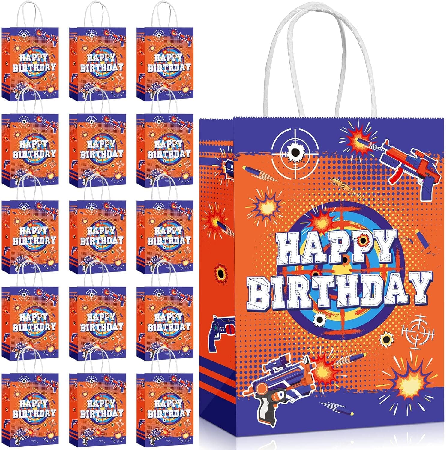 16 Pieces Dart War Party Supplies Bags, Game Dart War Birthday Party Favors Bags Game Dart Gun Birthday Theme Goodie Bags War Gift Treat Bags, for Game Dart Themed Birthday Party Favor Decoration