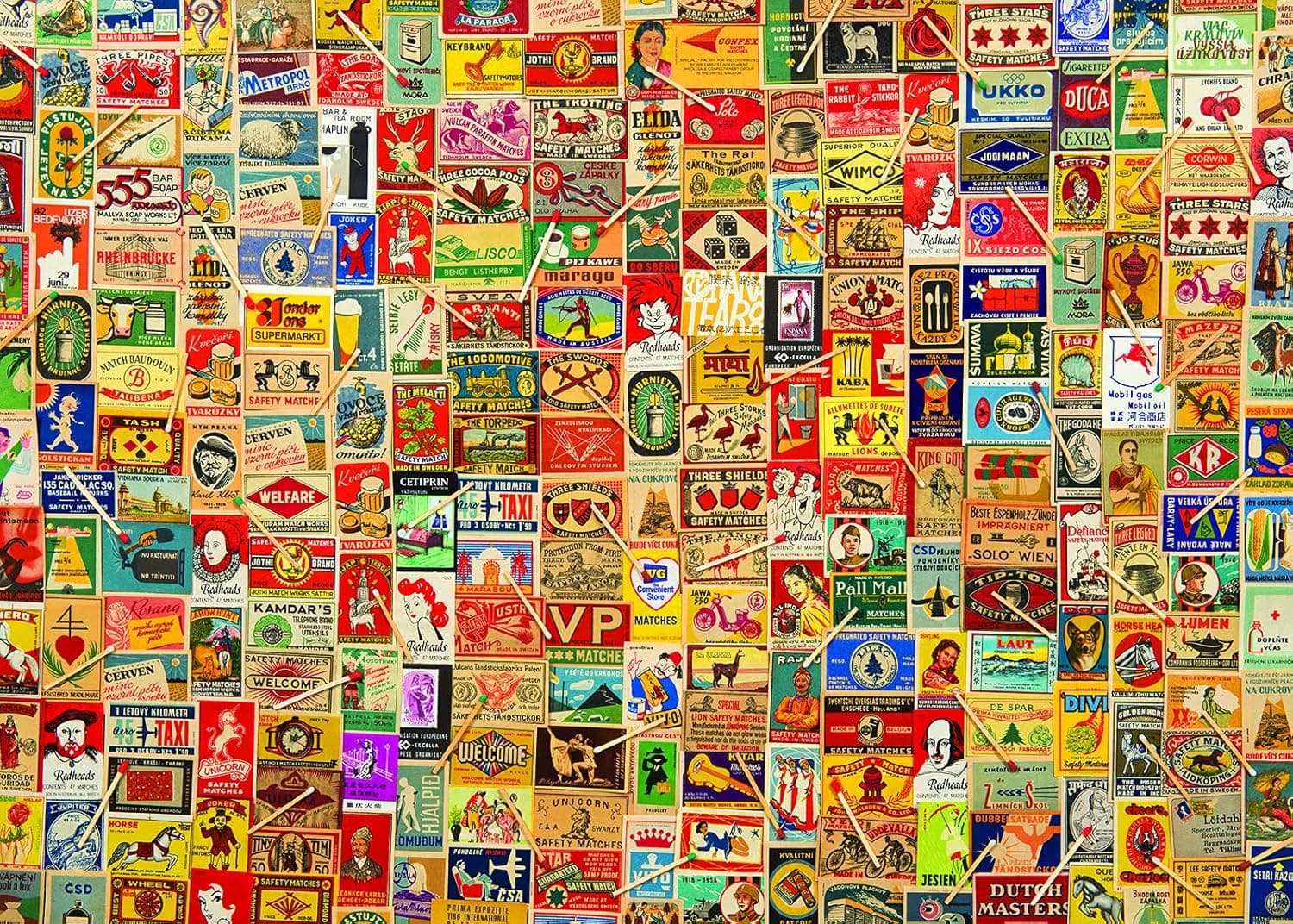 Vintage Matchboxes 1000 Piece Jigsaw Puzzle by Colorcraft
