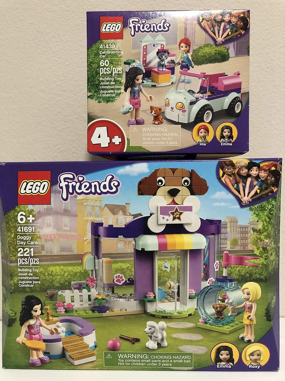 Building Set Lego Friends Doggy Day Care Bundled with Lego Friends Cat Grooming Car