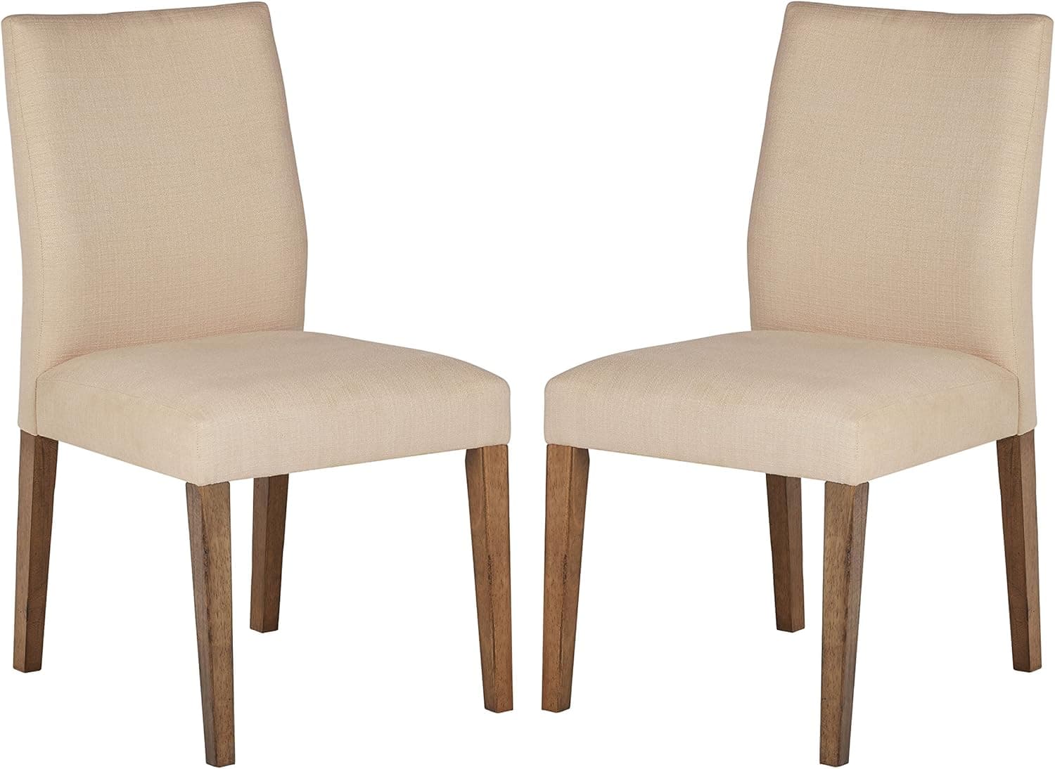 Amazon Brand – Stone & Beam Hughes Casual Wood Kitchen Dining Chair, Set of 2, Beige