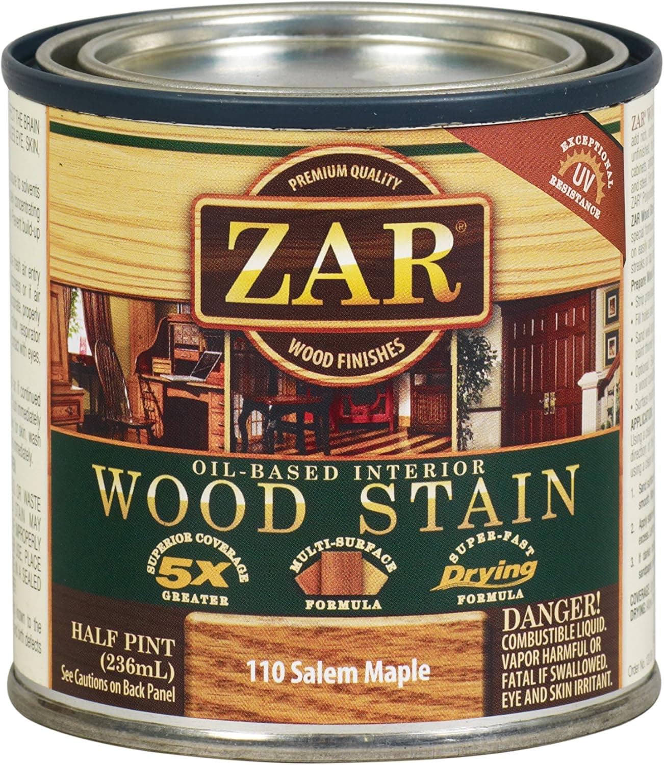 ZAR 11006 Wood Stain, 1/2PT, Salem Maple