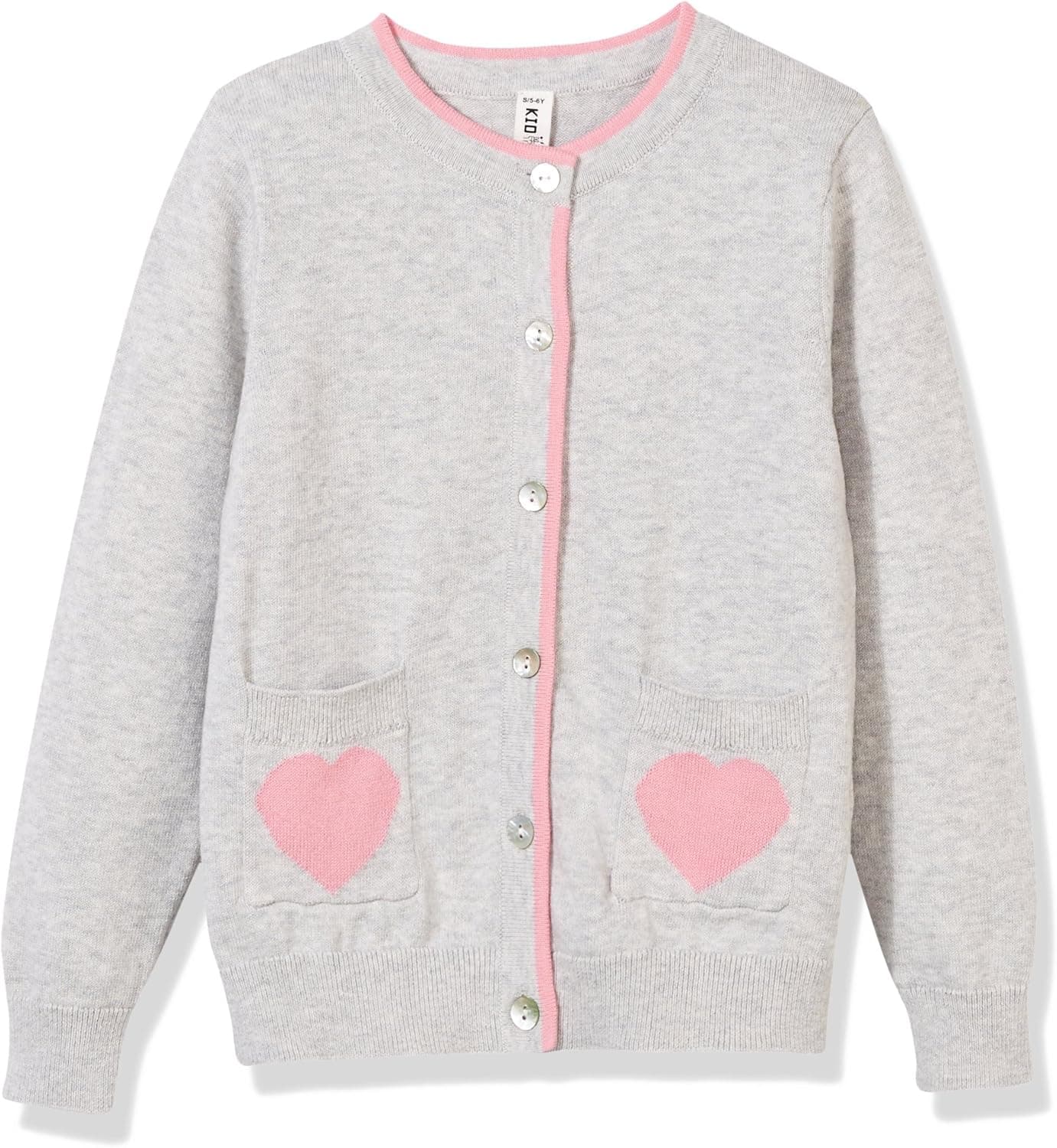 Kid Nation Girls' Cute Cardigan with Heart Pockets