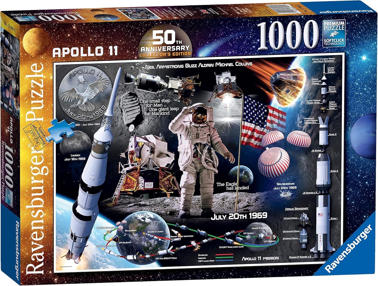 Ravensburger 50th Anniversary Moon Landing 1000pc Jigsaw Puzzle