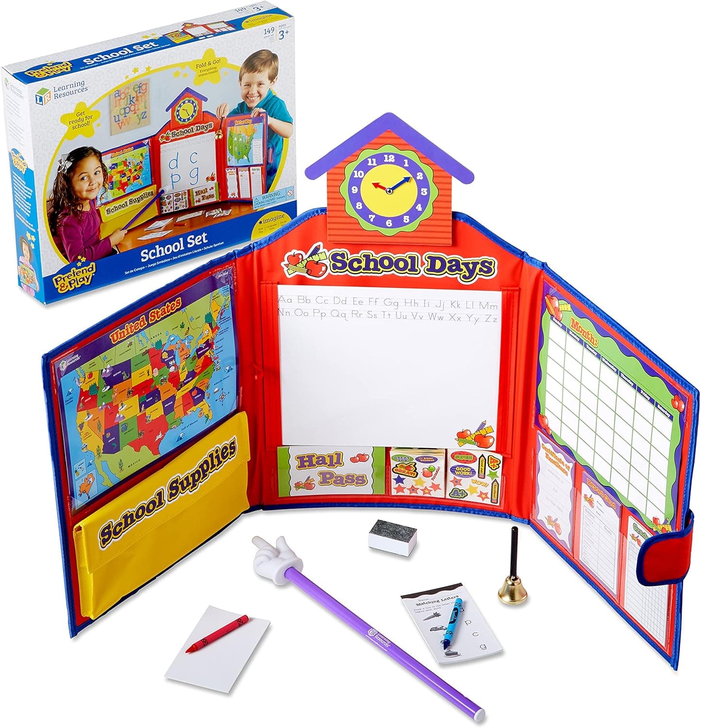 Learning Resources Pretend & Play School Set, 149 Pieces, Ages 3+ [Standard Packaging]