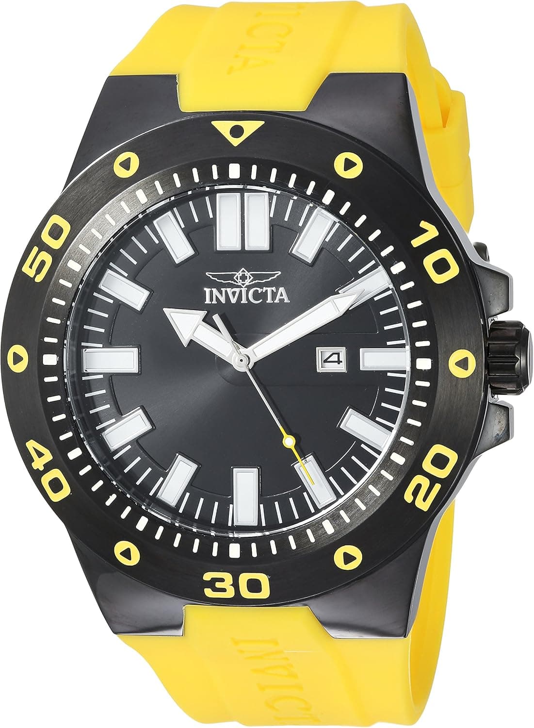 Invicta Men's Pro Diver Stainless Steel Quartz Watch with Polyurethane Strap, Yellow, 32 (Model: 23513)