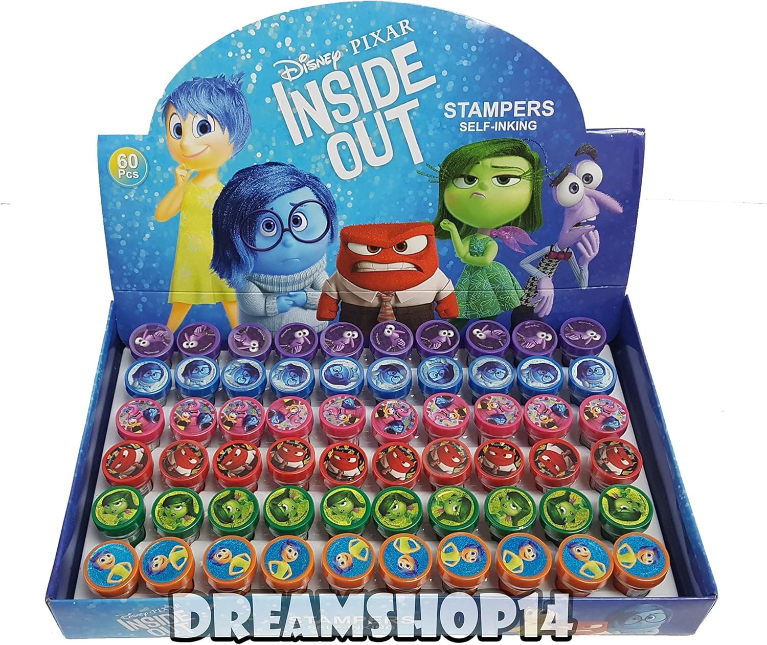 Dreamshop14 Disney's Inside Out Self Ink Stampers Full Party Favor Box 60pcs
