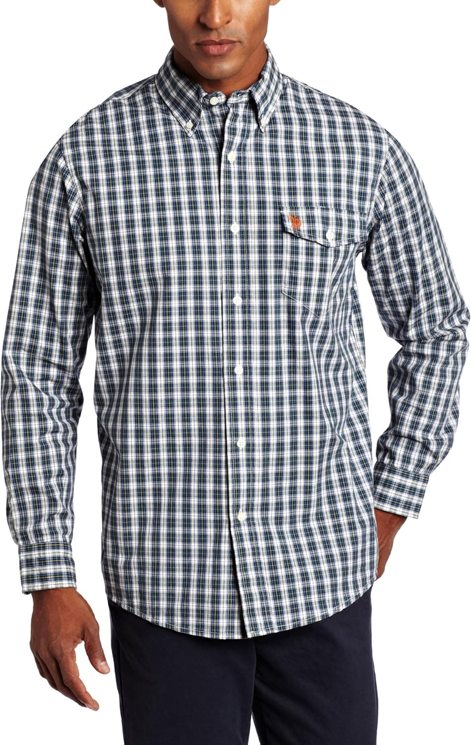 U.S. Polo Assn. Men's Plaid Yarn Dyed Poplin Shirt