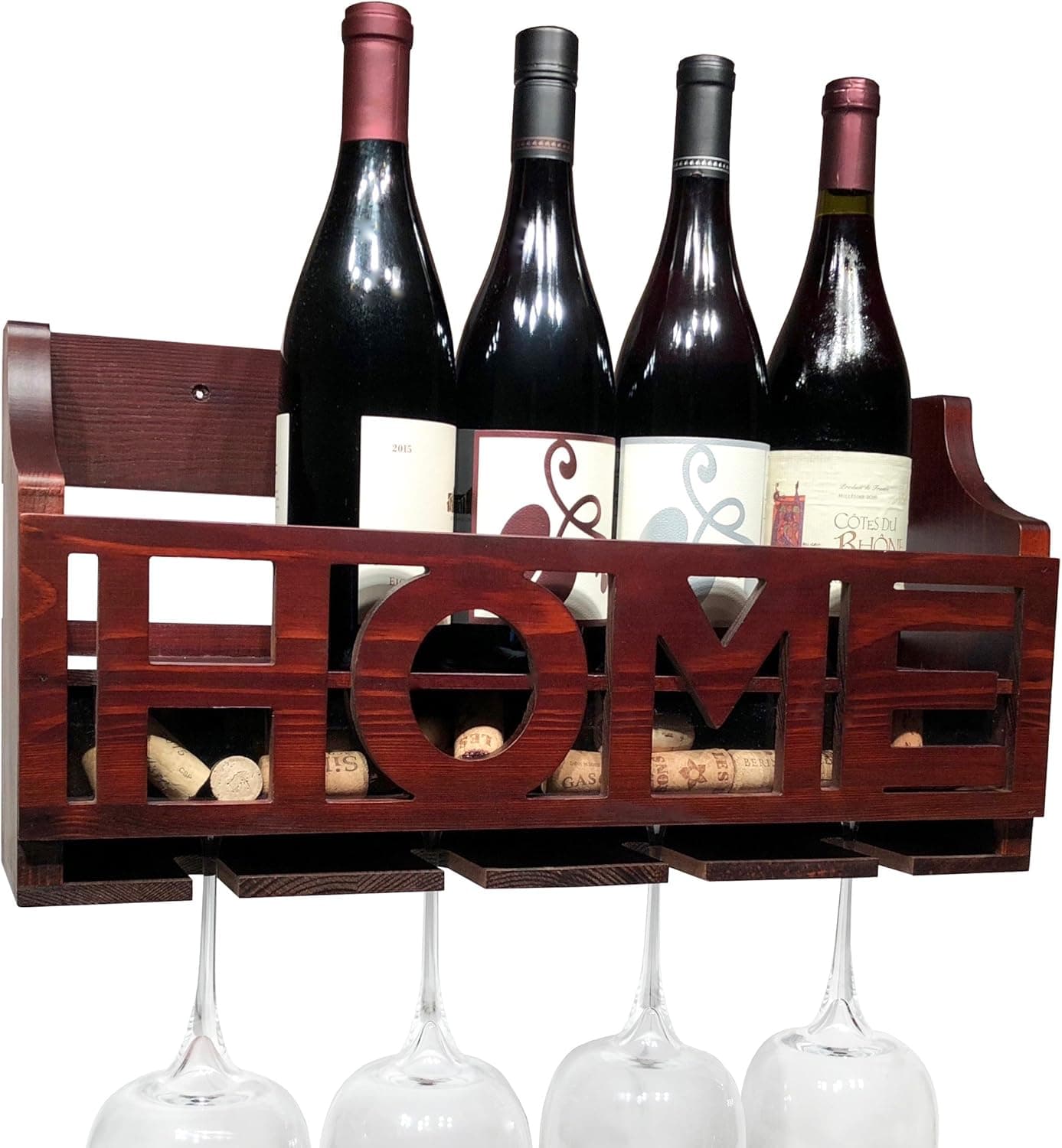 Blake & Lake Home Wine Rack Wall Mounted - Wooden Wall Wine Rack - Wine Bottle Holder Wine Cork Holder Wine Decor