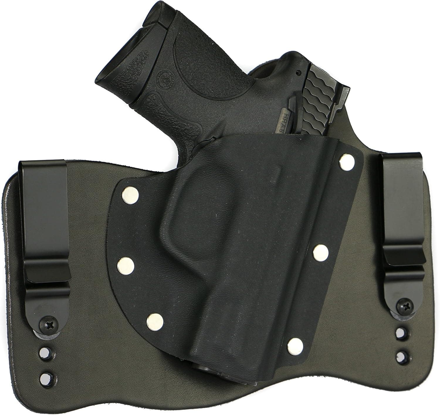 FoxX Holsters Compatible for Smith & Wesson M&P Compact 9mm, 40, 45 in The Waistband Hybrid Holster Tuckable, Concealed Carry Gun Holster